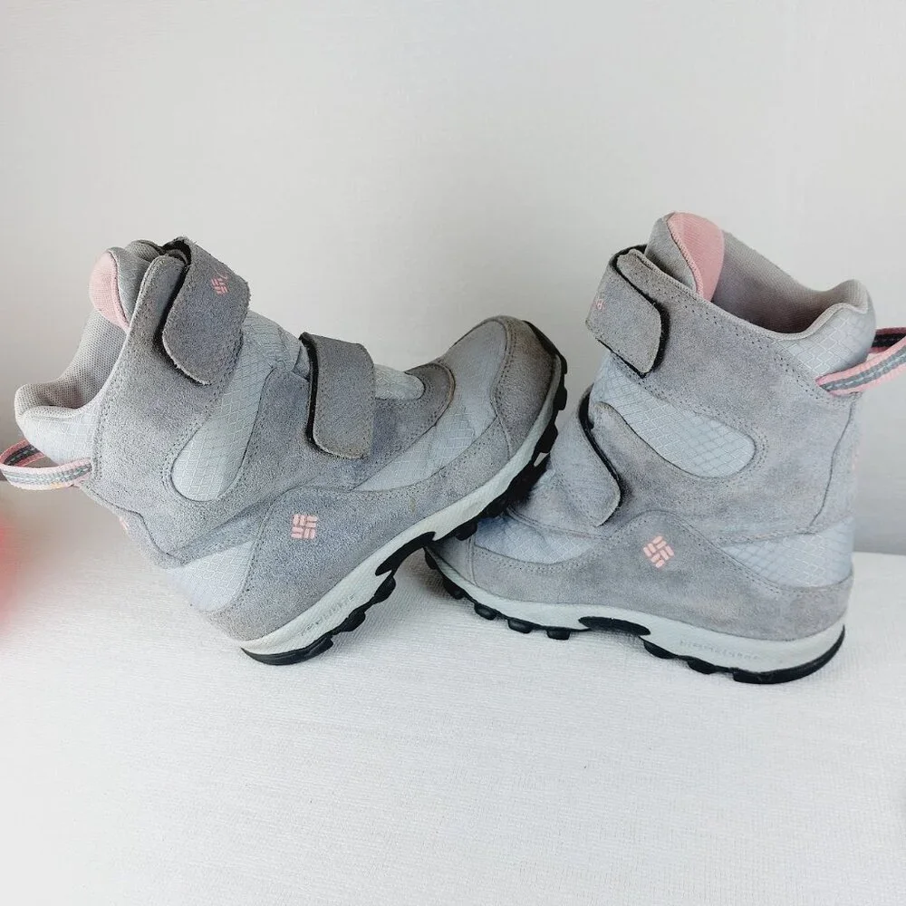 Columbia Youth Girls' Grey Parkers Peak Suede Snow Winter Boots Size US 2